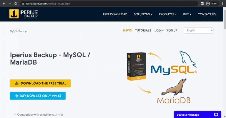 MySQL backup software tools. MySQL automatic backup solutions