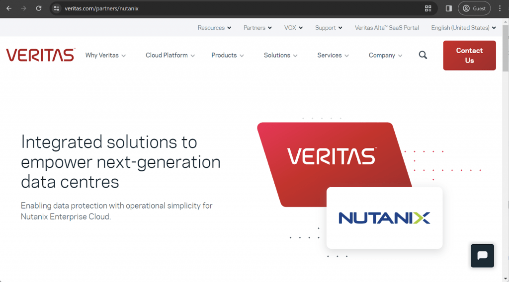veritas landing page