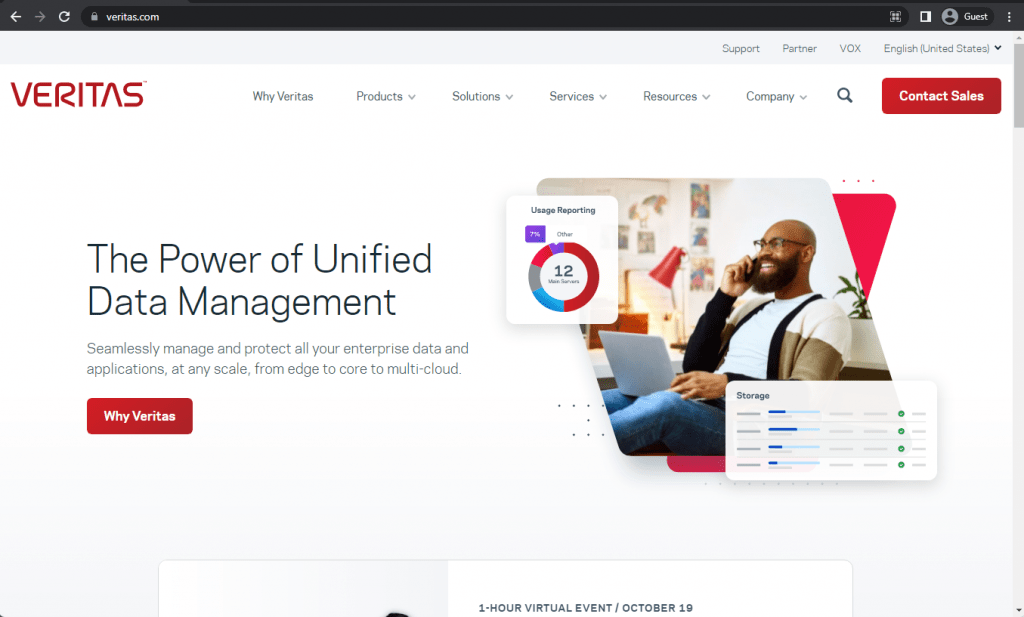 veritas landing page