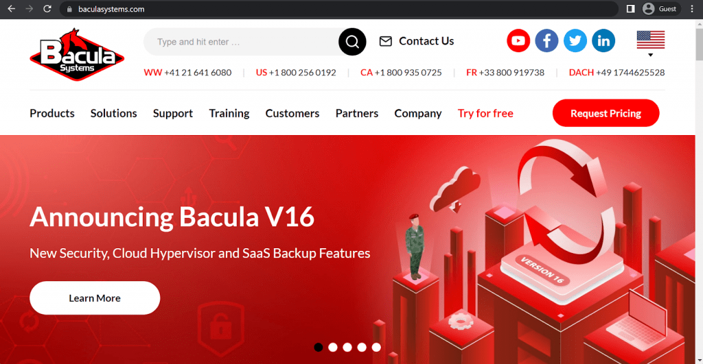 bacula enterprise landing page