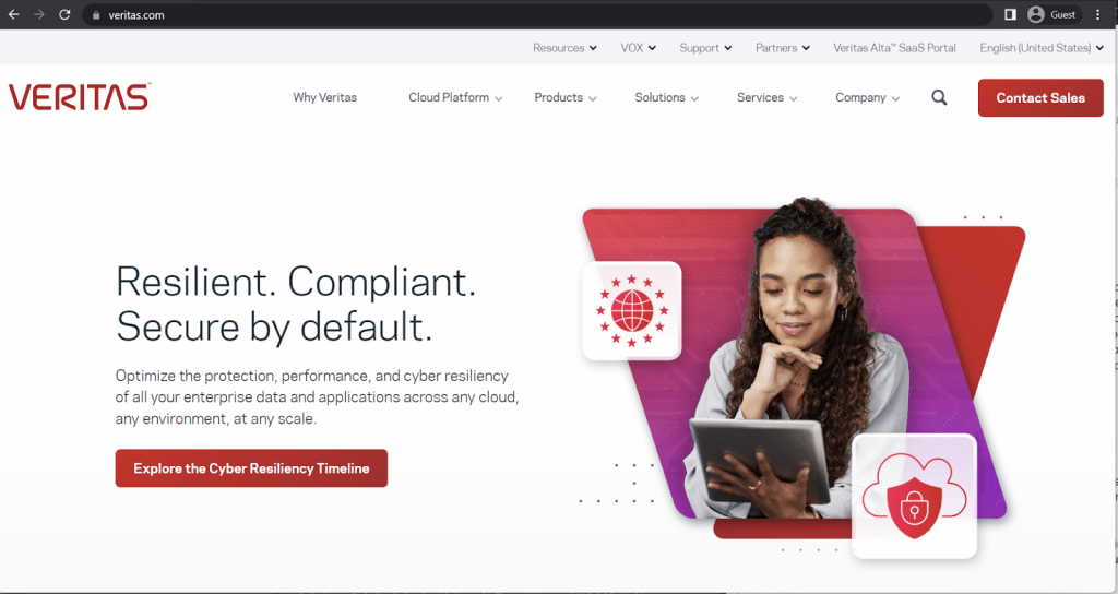 veritas landing page