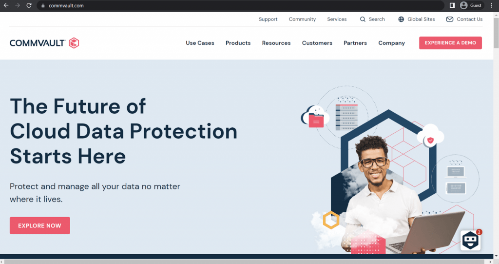 commvault landing page