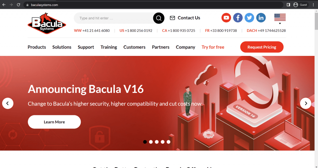 bacula enterprise landing page