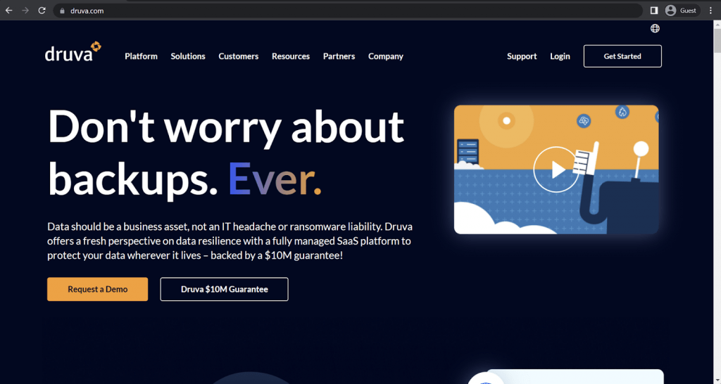 druva landing page