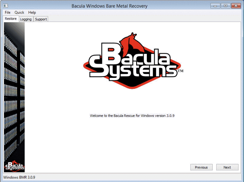 bacula windows bare metal recovery screen #1