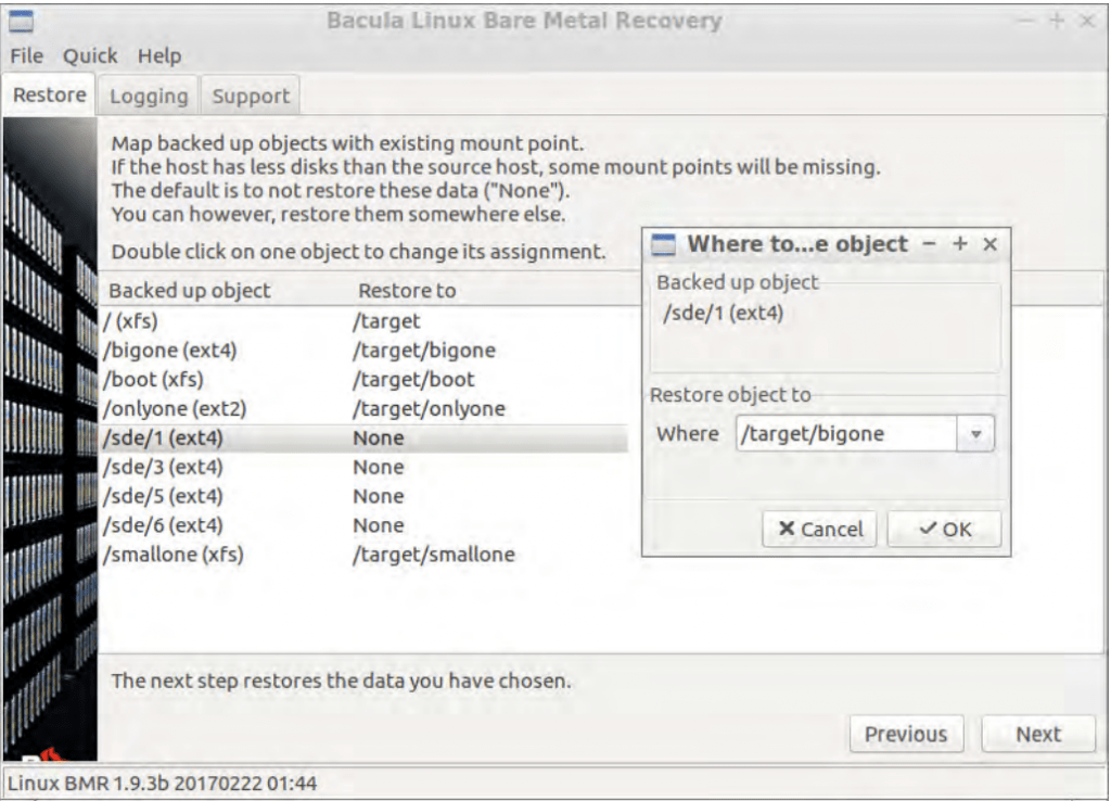 bacula linux bare metal recovery screen #8