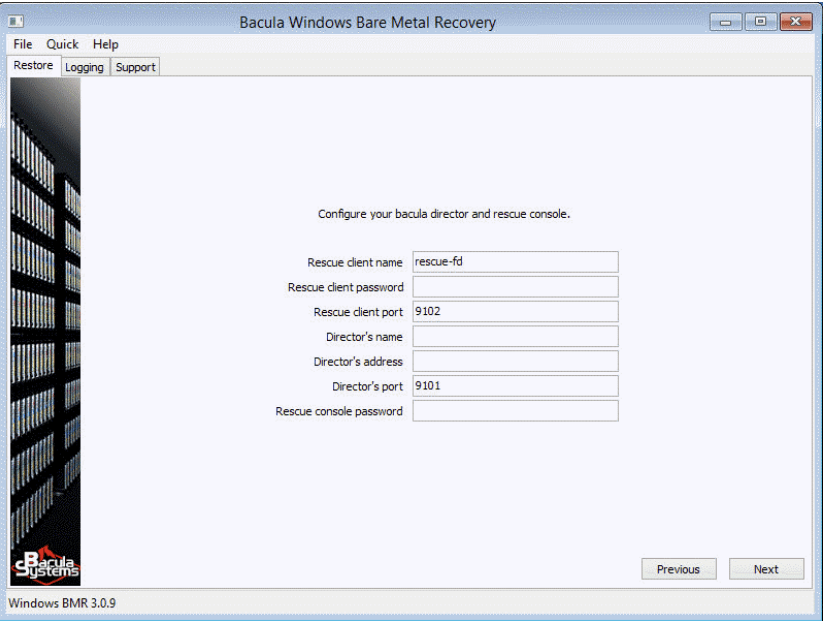 bacula windows bare metal recovery screen #4