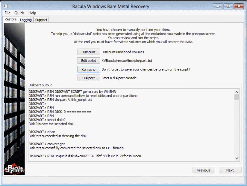 bacula windows bare metal recovery screen #8