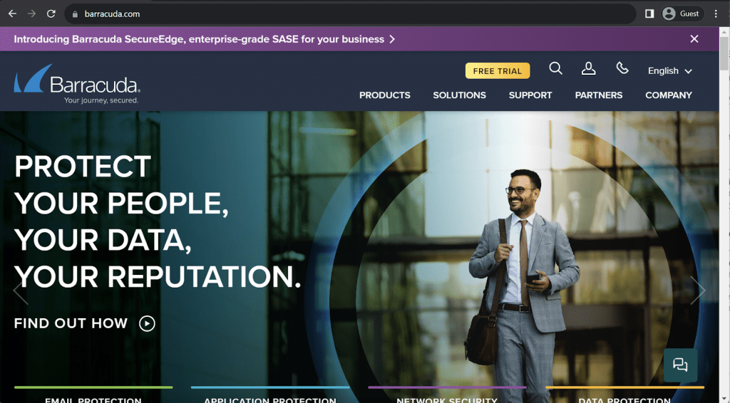 barracuda backup landing page