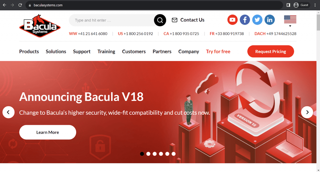 bacula enterprise landing page