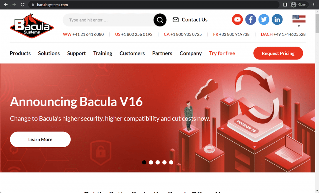 bacula enterprise landing page